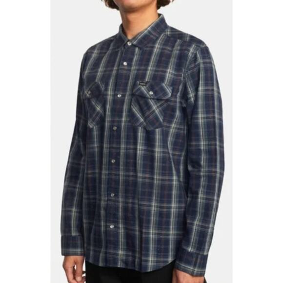 RVCA Blue Neps Plaid Long Sleeve Button Down Shirt Men’s Size Small NWT - Picture 7 of 7